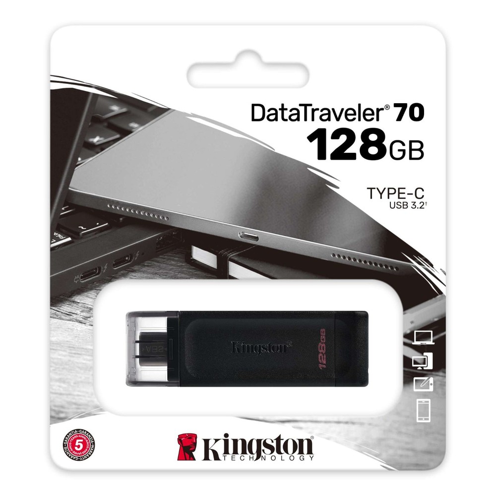 【DT70/128GB】 金士頓 128G DT70 USB3.2 Type-C 隨身碟 5年保固 圖片