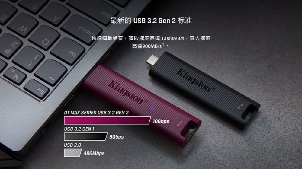【DTMAX/1TB】 金士頓 1TB 高速 大容量 隨身碟 USB 3.2 G2 5年保固-thumb