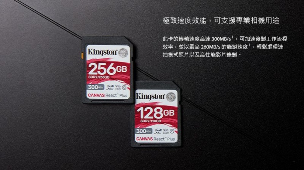【SDR2/256GB】 金士頓 256GB SDR2 SDXC 記憶卡 V90 讀300MB寫260MB-圖片-3