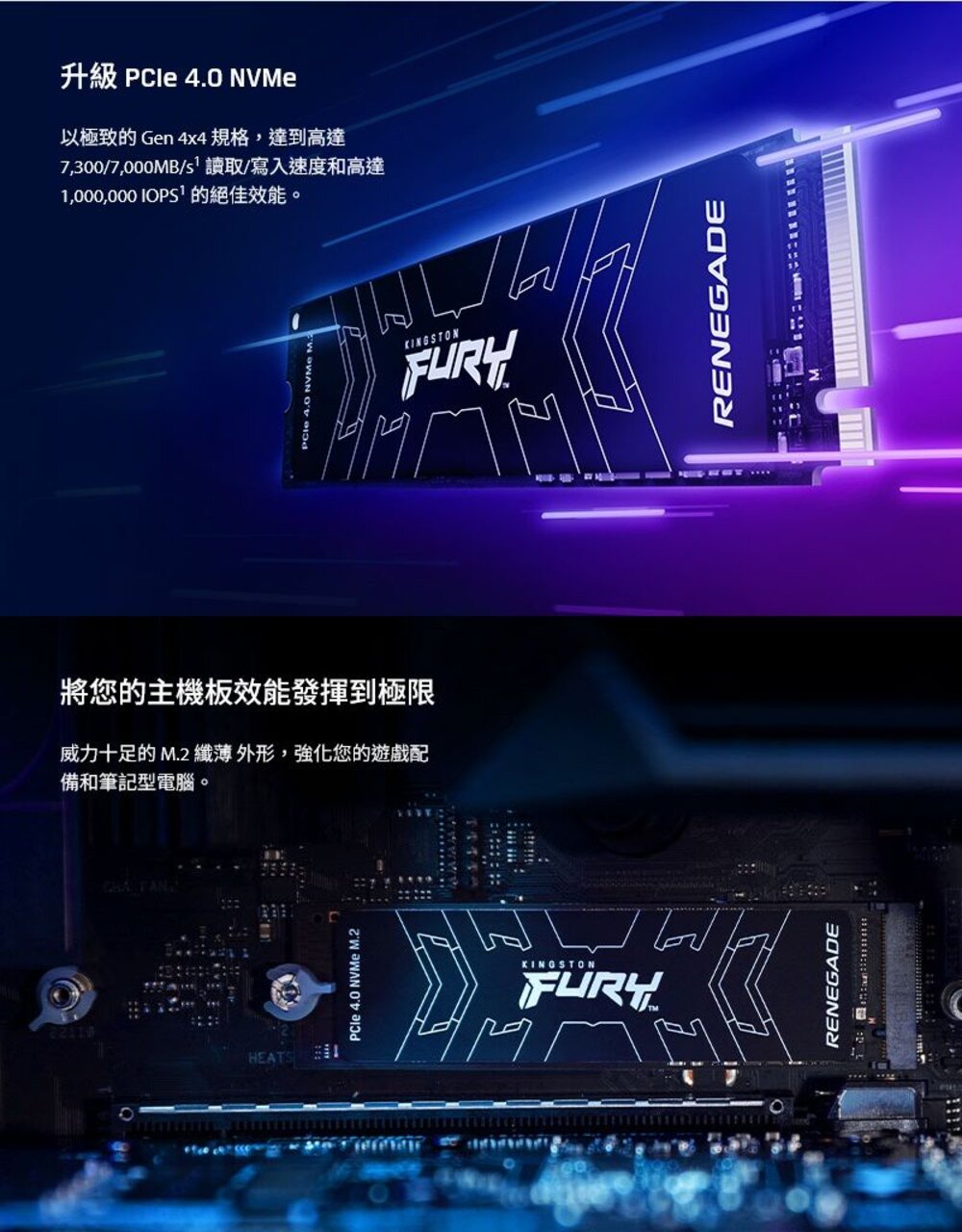 【SFYRDK/2000G】 金士頓 2TB FURY PCIe 4.0 NVMe M.2 SSD 固態硬碟-圖片-2