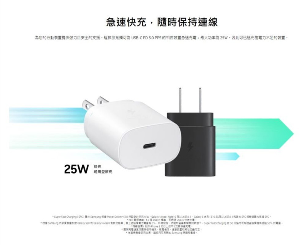 【TA800NW】 SAMSUNG 三星 原廠 25W 快速 充電器 支援 type-C to C 不含線-圖片-1