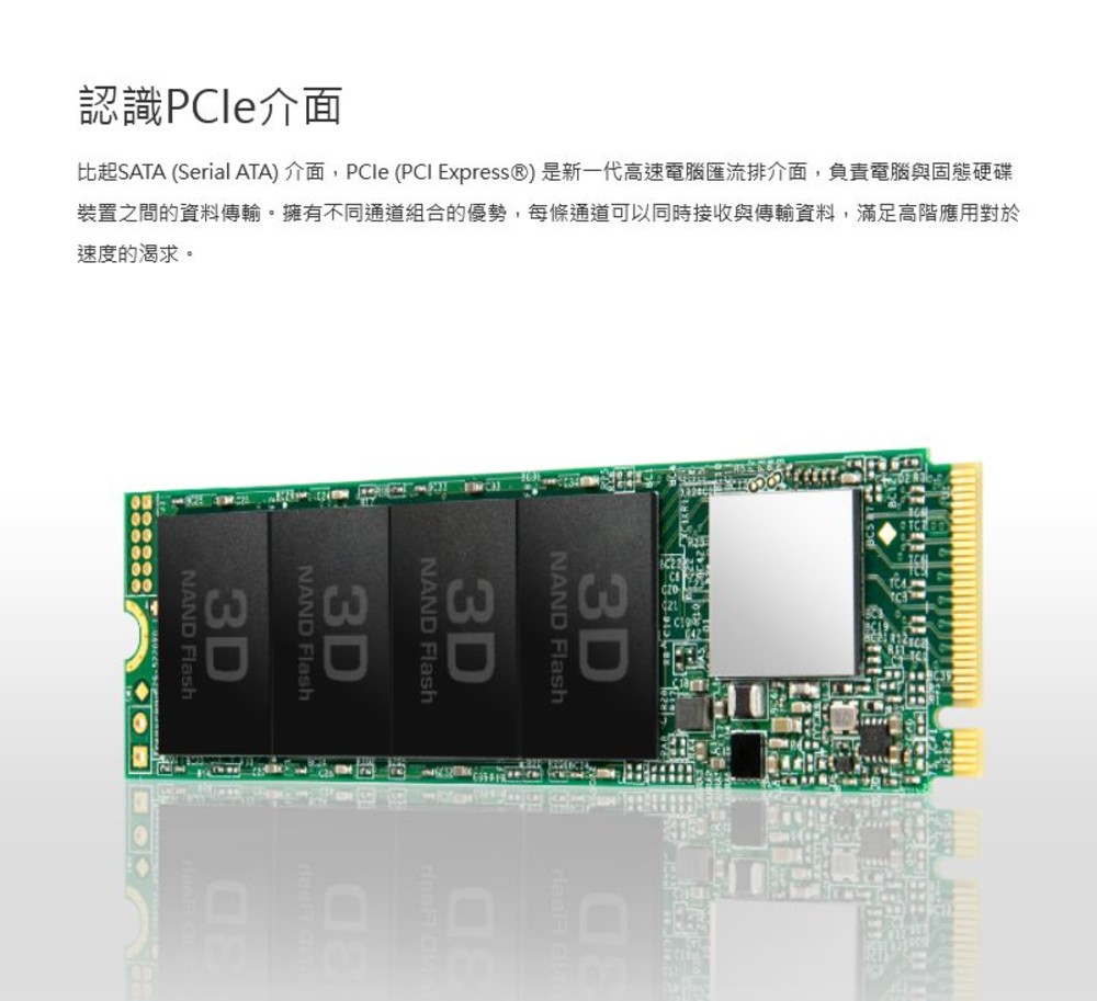 【TS128GMTE110S】 創見 128GB M.2 PCI-E NVMe SSD 固態硬碟 雙面打件-圖片-2