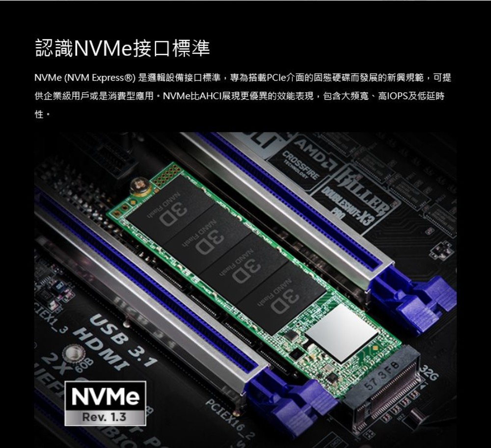 【TS128GMTE110S】 創見 128GB M.2 PCI-E NVMe SSD 固態硬碟 雙面打件