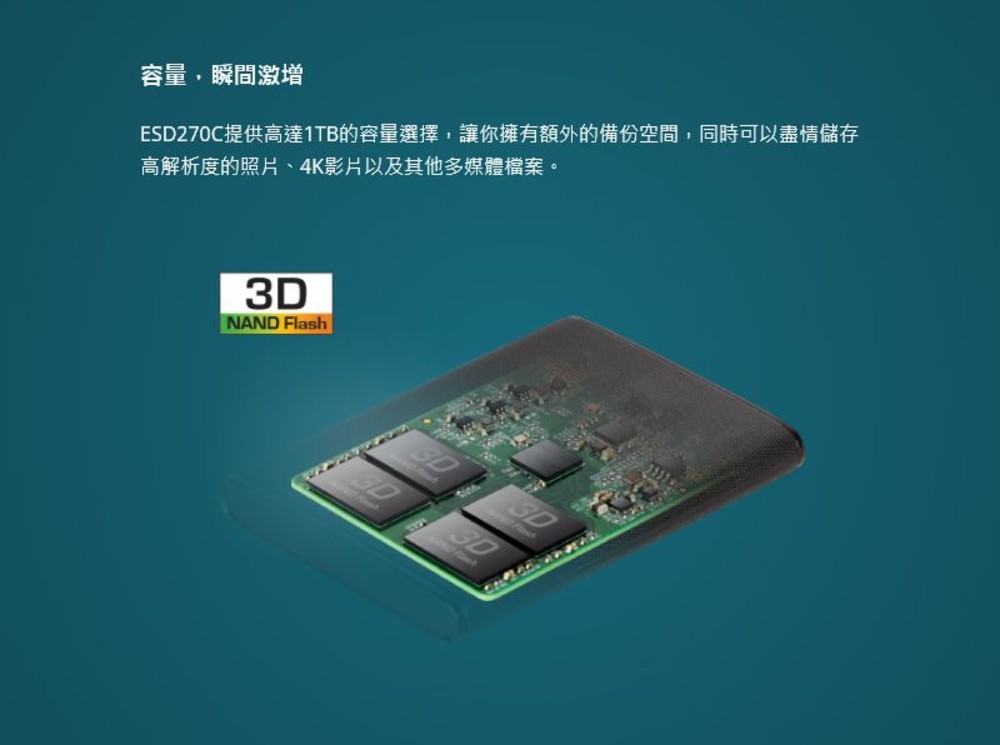 【TS1TESD270C】 創見 1TB ESD270C 行動固態硬碟 USB3.1 G2 3年保固-thumb