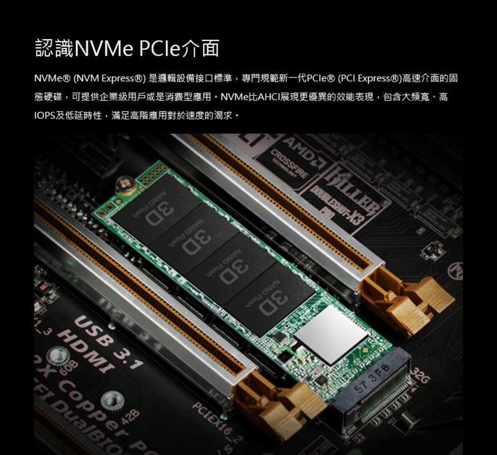 【TS1TMTE110Q】 創見 1TB M.2 PCI-E NVMe SSD 固態硬碟 雙面打件-thumb