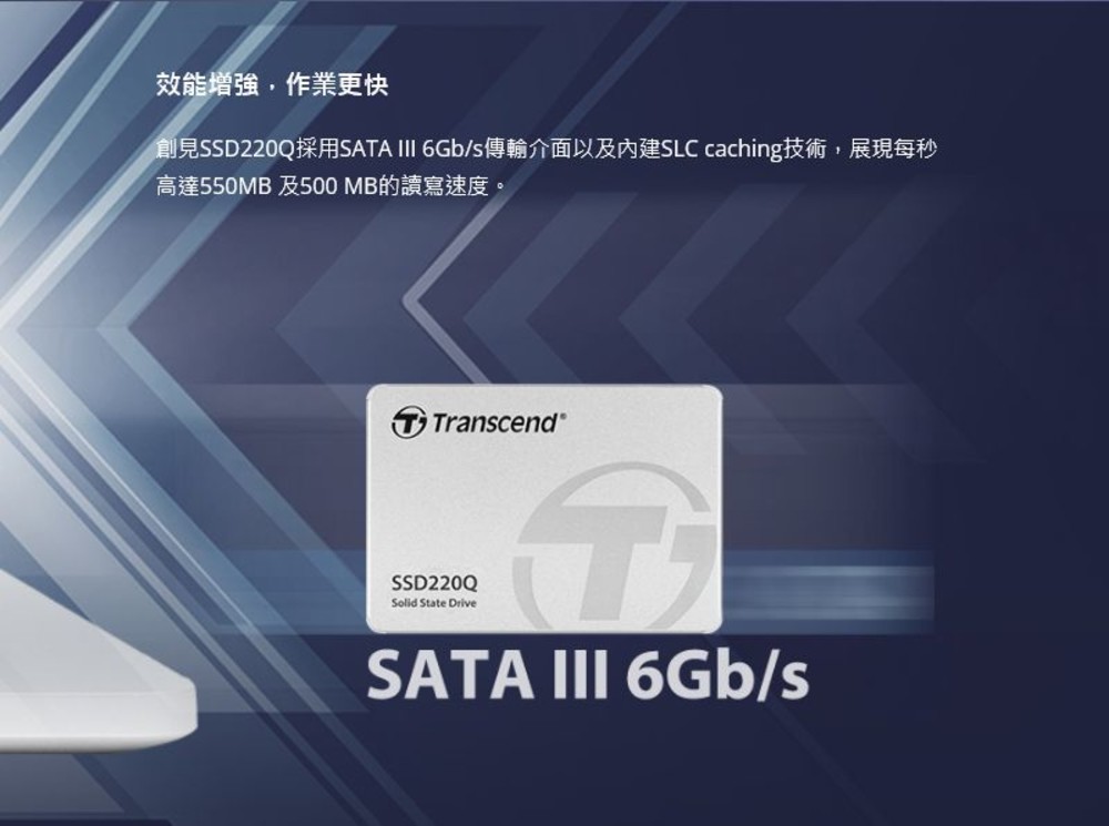 【TS1TSSD220Q】 創見 1TB QLC SATA 3 SSD 固態硬碟 3年保固