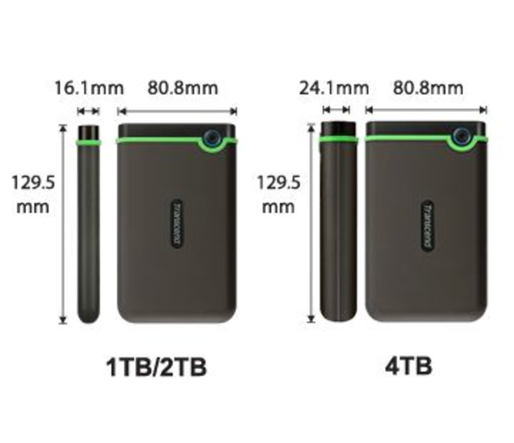 【TS2TSJ25M3】 創見 2TB USB3.1 2.5吋 行動硬碟 軍規防震 三層防護 三年保固-thumb