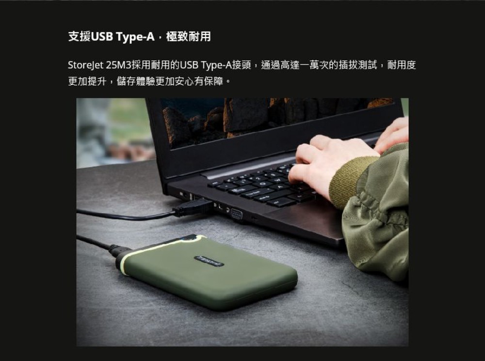 【TS4TSJ25M3S】 創見 4TB USB3.1 2.5吋 行動硬碟 軍規防震 三層防護 三年保固-thumb