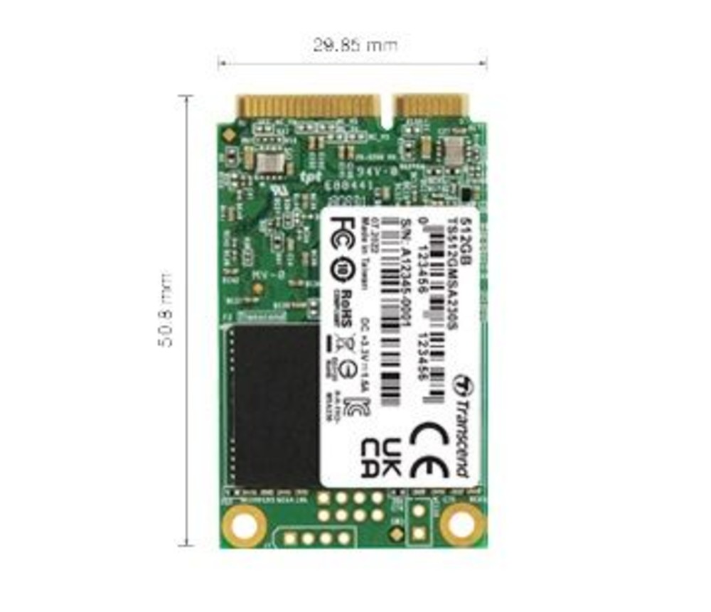 【TS512GMSA230S】 創見 512GB mSATA SSD 固態硬碟 支援 SATA III-圖片-2