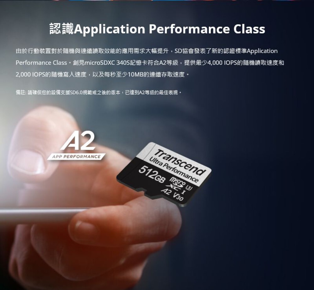 【TS512GUSD340S】 創見 512GB 340S Micro-SD 記憶卡 支援 A2 APP加速-thumb